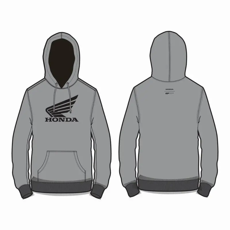 Honda Wing Sweatshirt Grey Lg#85-204-3 1