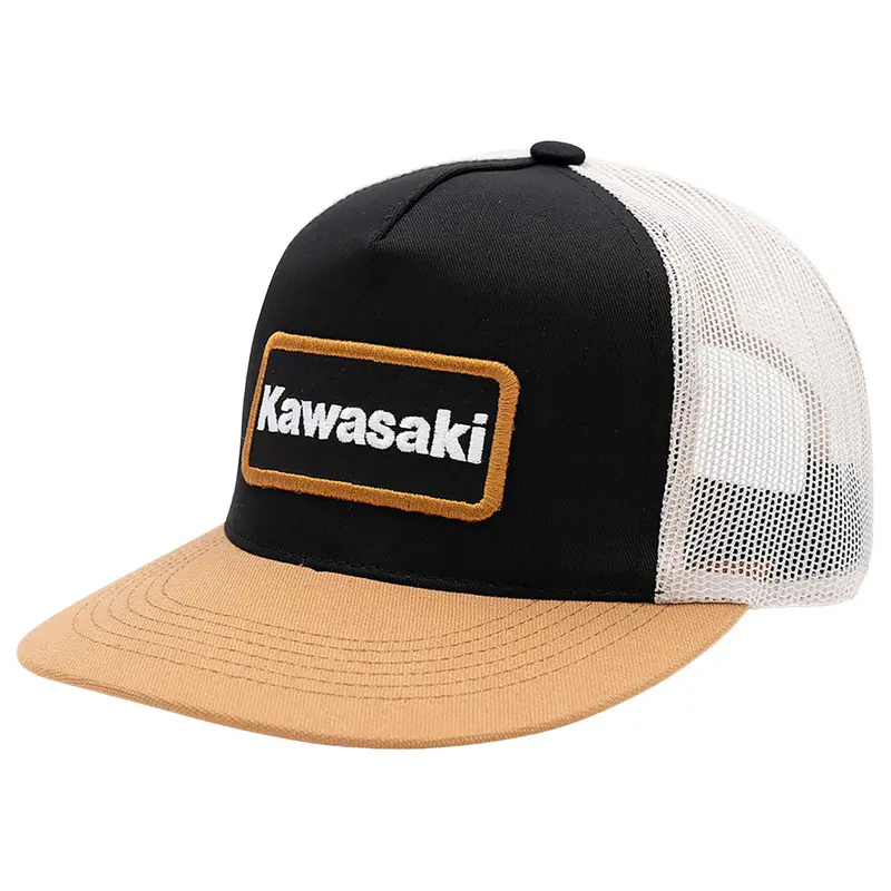 Kawasaki Adventure Snapback Hat Black/Tan#K005-4135-Bkns 1