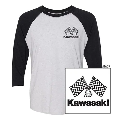 Kawasaki Finish Line Men's Baseball Shirt / White-Black (Xl)#23-87126 1