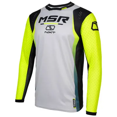 Msr Nxt Grid Jersey Large Hi-Viz/Grey/Blue#216-182-0027 1