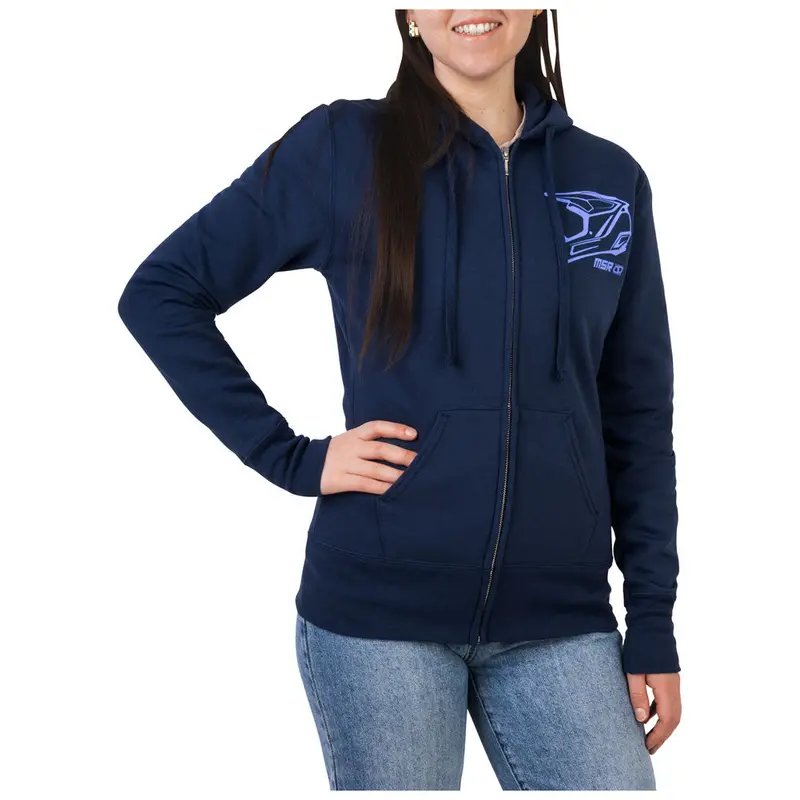 Msr Women's Crown Zip-Up Hooded Sweatshirt Medium Navy#218-538-0003 2