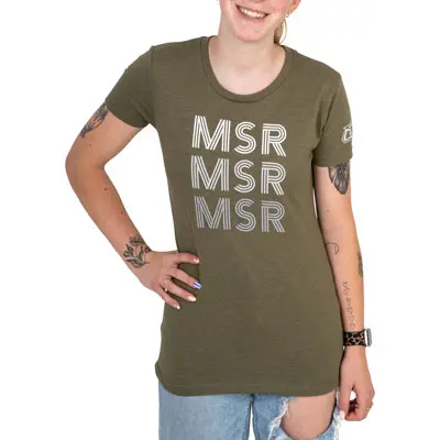 Msr Women's Lines T-Shirt X-Small Green#217-817-0013 1
