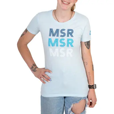 Msr Women's Lines T-Shirt X-Small Light Blue#217-817-0007 1