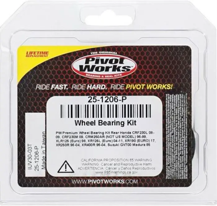 Pivot Works 25-1206-P Wheel Bearing Kit Premium Bearings 2