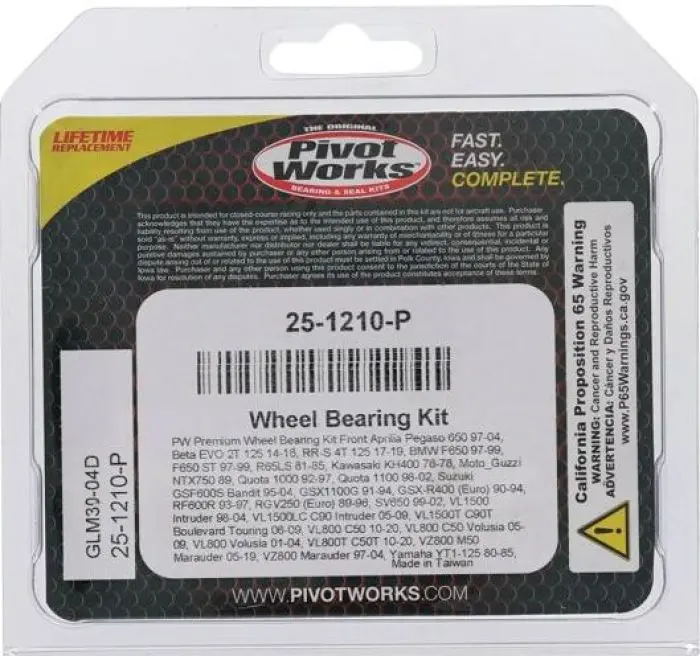 Pivot Works 25-1210-P Wheel Bearing Kit Premium Bearings 2