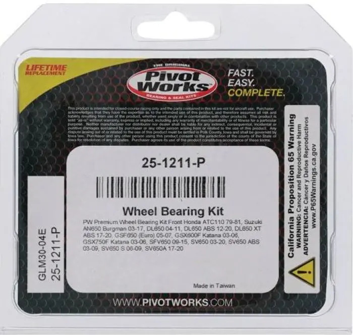 Pivot Works 25-1211-P Wheel Bearing Kit Premium Bearings 2
