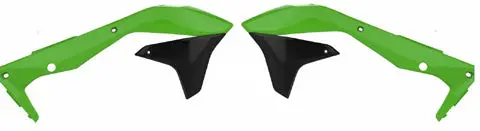 Polisport Radiator Scoops, Kawasaki, Green 05/Black#8418300001 1