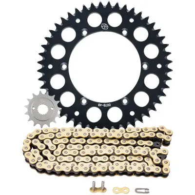 Primary Drive Chain And Sprocket Kit - Aluminum Rear/420 Gold Mx Chain#218145-P 2
