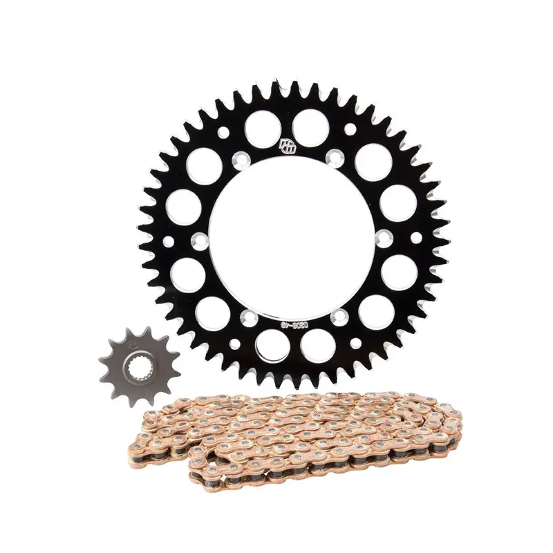 Primary Drive Chain And Sprocket Kit - Aluminum Rear/Gold Plated Mx Race Chain#187885-P2 1