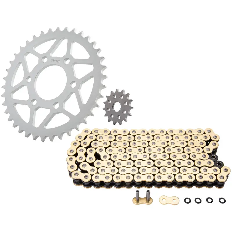 Primary Drive Chain And Sprocket Kit - Steel Rear/Gold Adv Street Chain#215502-P 1