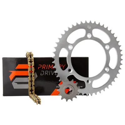 Primary Drive Chain And Sprocket Kit - Steel Rear/Gold X-Ring Chain#102261-P1 1