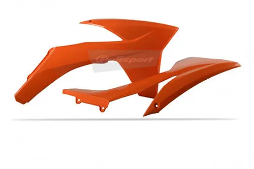 Radiator Scoops Ktm 125/250 Sx Factory Color 2011/2012 Orange Ktm#8428600003 1