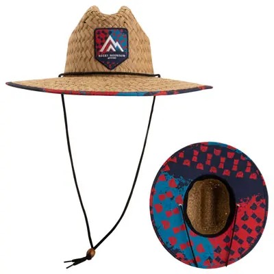 Rocky Mountain Atv/Mc Logo Straw Hat X-Large Blue/Red#190-888-0007 1