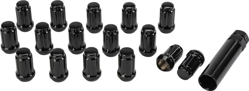 Sedona 16/Pk 12Mmx1.25 Tapered Lug Nuts 60' Splined Black #Rlug-Cs19b 1