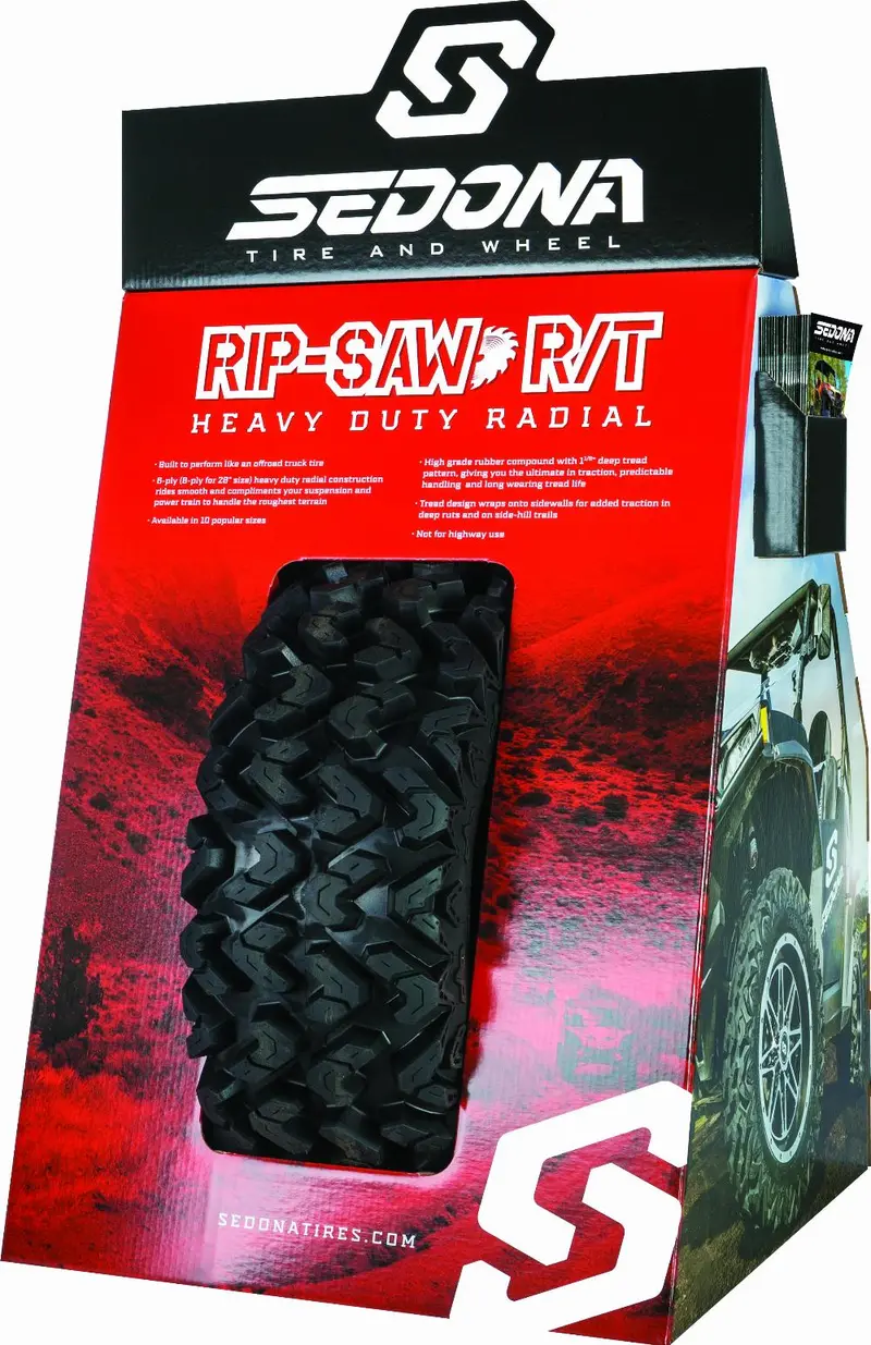 Sedona Tire Display Sedona Rip-Saw Corrugated #Sedona Disp 1