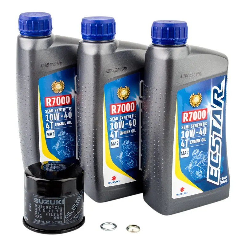Suzuki Ecstar R7000 10W-40 Semi-Synthetic Blend Oil Change Kit #1779970001 1