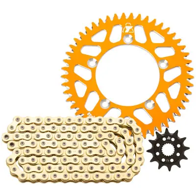 Tusk Aluminum Rear Sprocket & Gold X-Ring Chain Kit – Variant 1