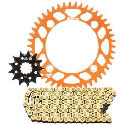 Tusk Chain And Sprocket Kit - Aluminum Rear/428 Gold Plated Race Chain#218152-P 3