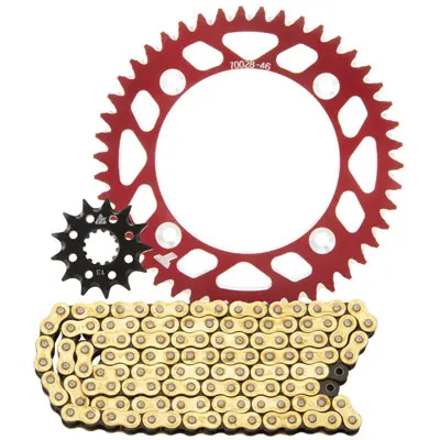 Tusk Chain And Sprocket Kit - Aluminum Rear/428 Gold Plated Race Chain#218152-P 4