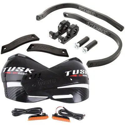 Tusk D-Flex Pro Adventure Handguards W/Turn Signals Black Bar/Black Plastics 7/8" Bars#1871470006 1