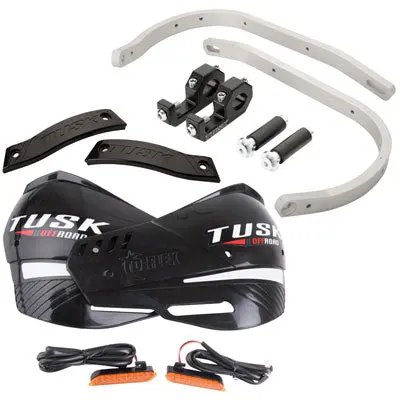 Tusk D-Flex Pro Adventure Handguards W/Turn Signals Silver Bar/Black Plastics 7/8" Bars#1871470008 1