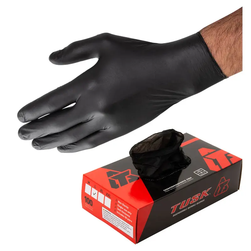Tusk Disposable Nitrile Gloves Medium - 5-Mil#2074300004 1