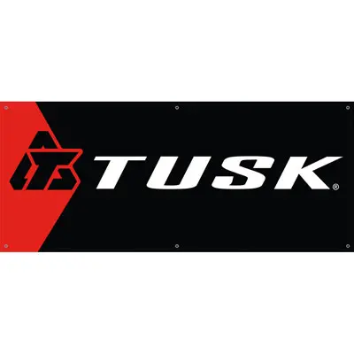 Tusk Logo Banner 34"X80" Red/Black/White#213-156-0001 1