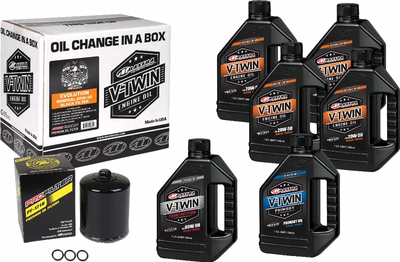 V-Twin Oil Change Kit Mineral Evo  Black Filter #90-069016Pb 1