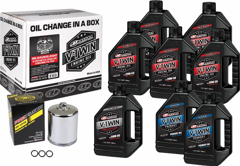 V-Twin Oil Change Kit Syn M8 Chrome Filter #90-129018Pc 1