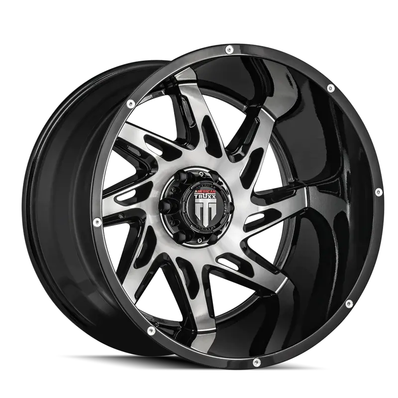 American Truxx At183 Spyder Black/Machined 20X10 Alloy Wheel – 6X139.7Mm Bolt Pattern 1