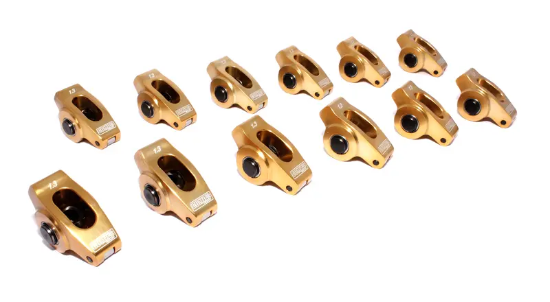 Comp Cams 19012-12 Ultra-Gold Arc Rocker Set – 1.3 Ratio, Chevrolet V6, 7/16-Inch Stud 1