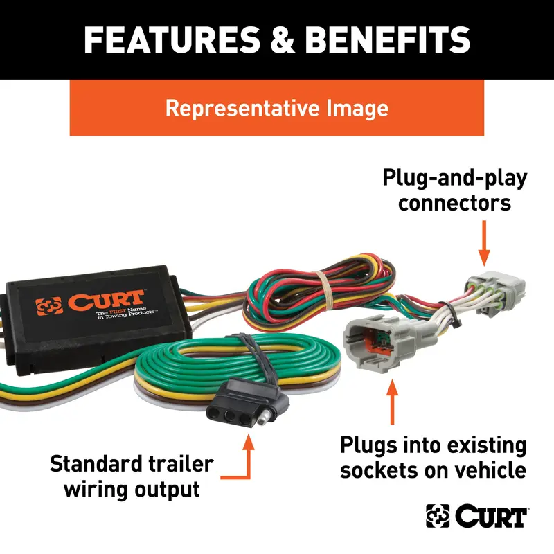 Curt 56280 Custom 4-Pin Vehicle-Side Trailer Wiring Harness For Mazda 6 1