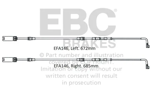 Ebc Brakes Efa146 Brake Pad Wear Sensor Kit – Compatible With Fmsi D918 Pads 1