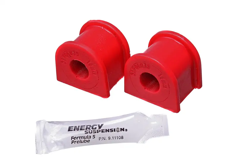 Energy Suspension 19.5107R Rear Sway Bar Bushing Kit – 16Mm Polyurethane, Red Performance Upgrade 1