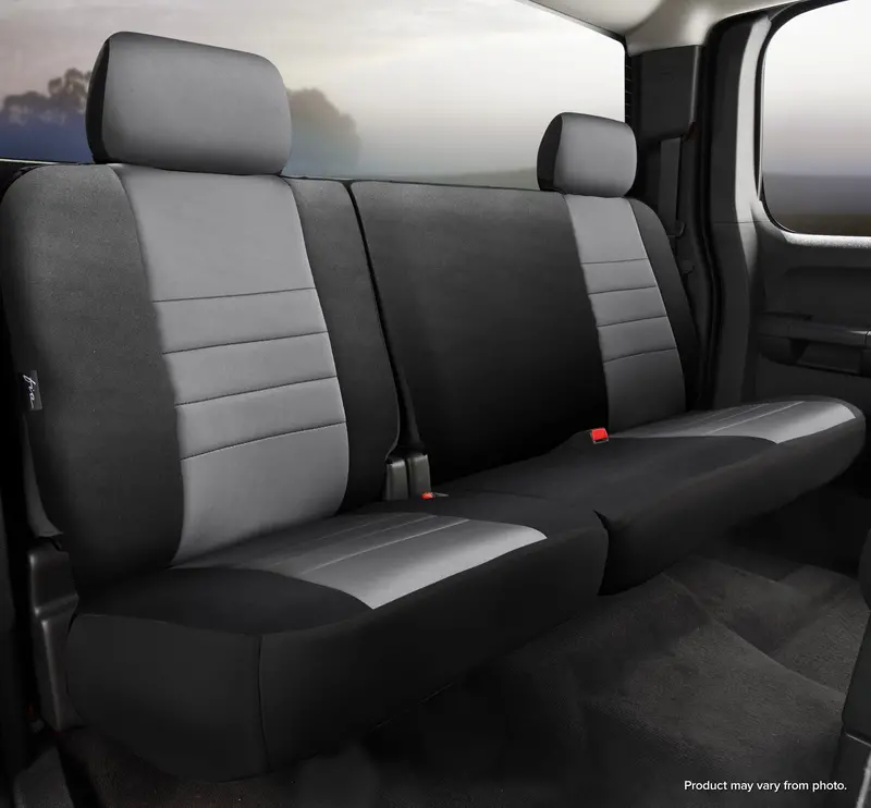 Fia Neoprene Rear Seat Cover – Custom-Fit, Black/Gray Contrast Design 1