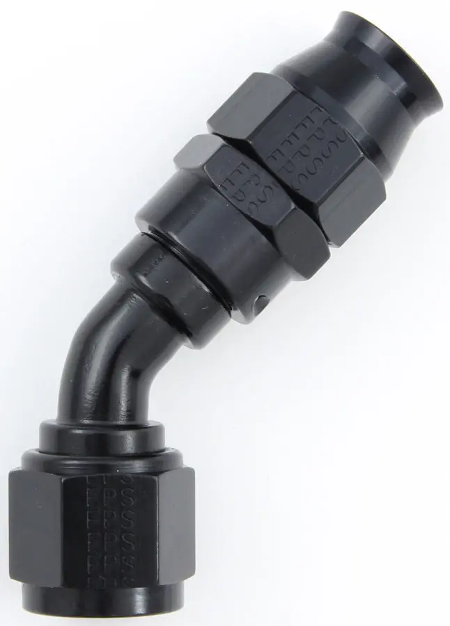 Fragola 684506-Bl Hose Fitting #6 45 Deg Ptfe Black 1
