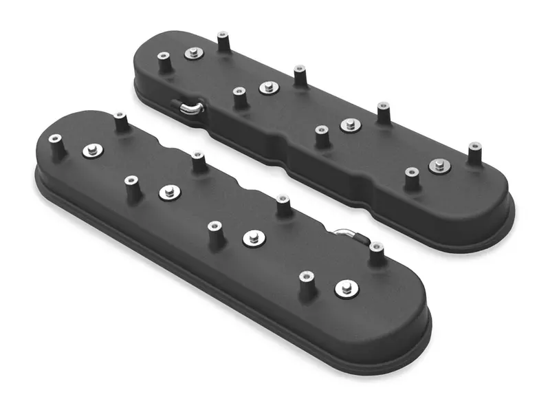Holley 241-97 Tall Ls Valve Covers – Dry Sump Compatible, Black Anodized 1