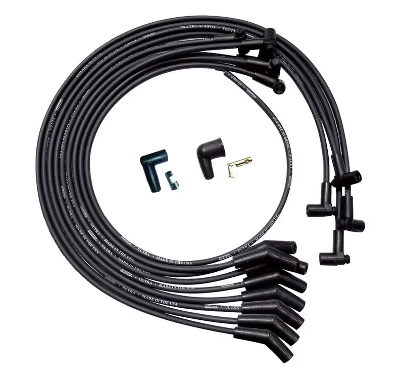 Moroso 51030 Ultra Plug Wire Set For Small Block Chevy – Black Under Valve Cover 1