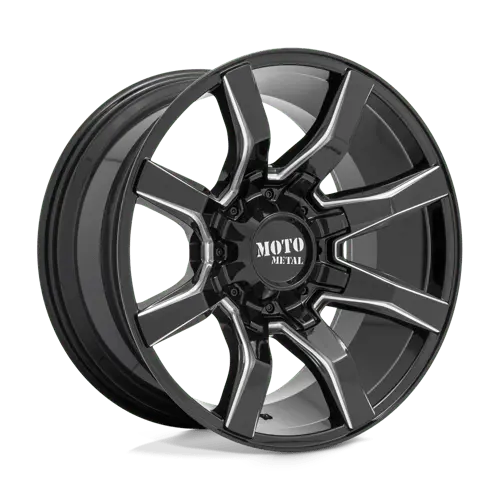 Moto Metal Mo804 20X10 Inch Gloss Black With Machined Lip Wheel – 6X135Mm Bolt Pattern, 12Mm Offset 1