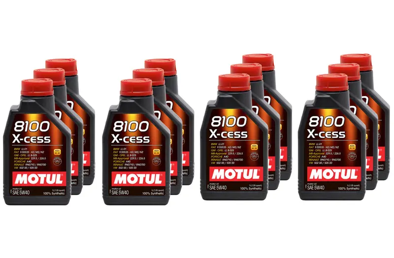 Motul 109774-12 8100 X-Cess 5W-40 Full-Synthetic Motor Oil – 12-Liter Case (12 X 1L) 1