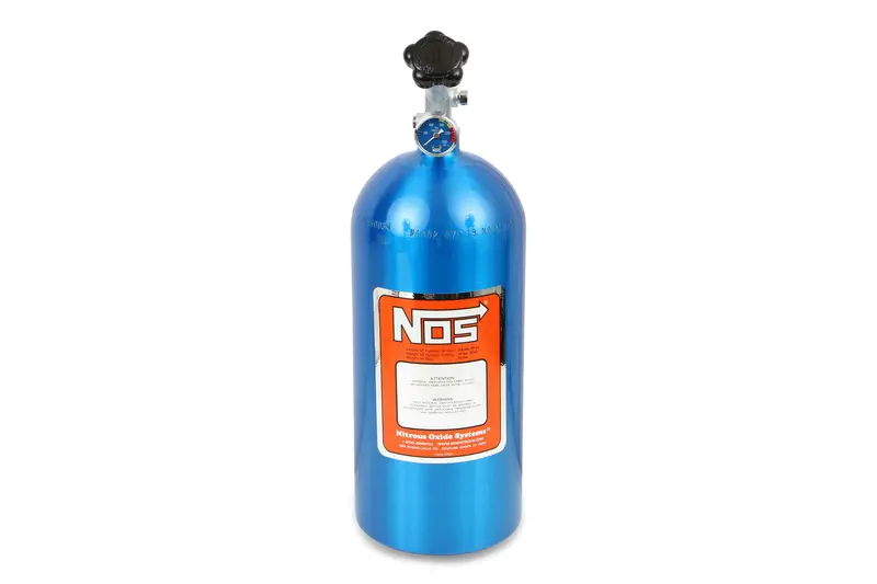 Nos Nitrous Oxide Bottle – 10 Lb Capacity, Electric Blue Finish, Hi-Flow Valve 1