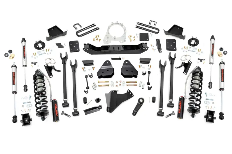 Rough Country 50756 6-Inch Diesel Lift Kit – 4-Link System With Coil-Over V2 Shocks For Ford Super Duty (2017–2022) 1