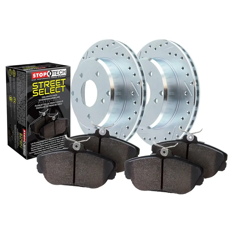 Stoptech 928.34012 Stoptech Select Sport Axle Pack; Drilled And Slotted; Front Brake Kit 1
