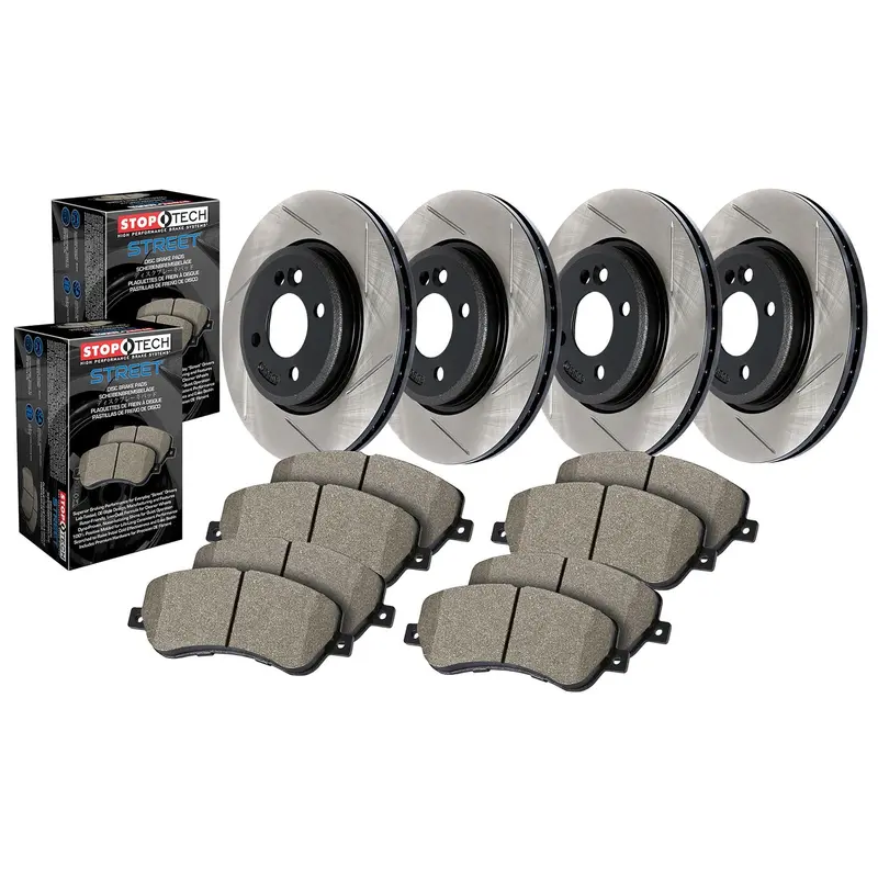 Stoptech 934.45045 Street Axle Pack – Complete Slotted Rotor Kit For Front And Rear Axles 1