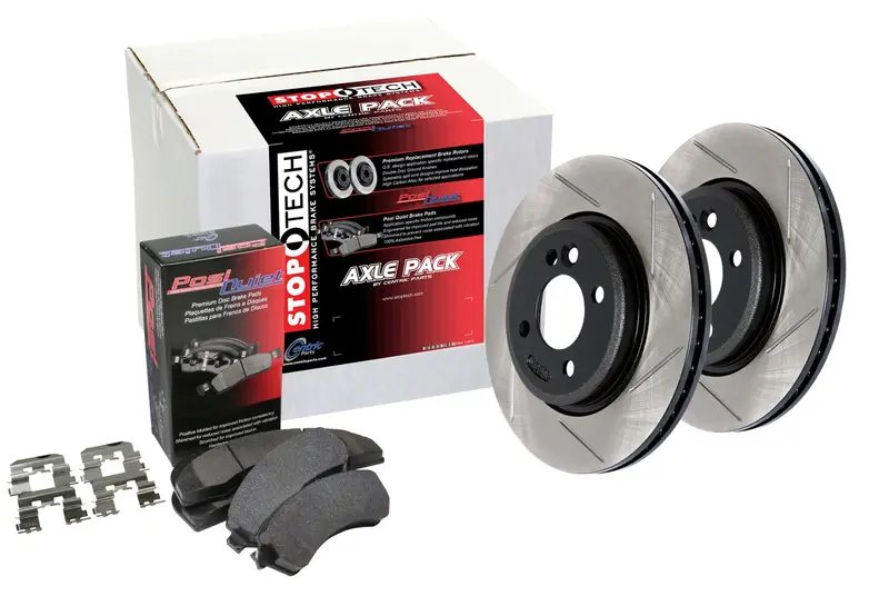 Stoptech Street Axle Pack – Slotted Front And Rear Brake Kit For Balanced Stopping Power 1