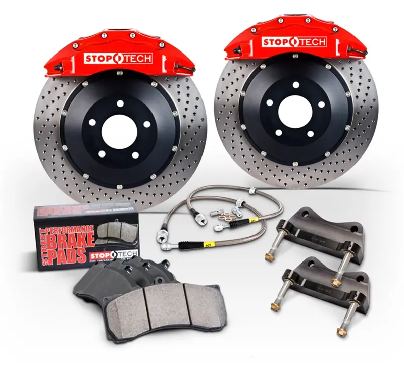Stoptech Trophy Sport Big Brake Kit – Front, Silver Calipers With Two-Piece Slotted Rotors 1