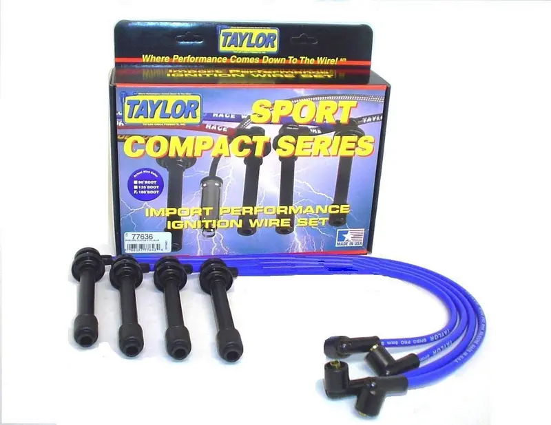 Taylor Cable 8Mm Spiro-Pro Ignition Wire Set – Blue, Oe-Style Spark Plug Boots, 9.5-Inch Length 1